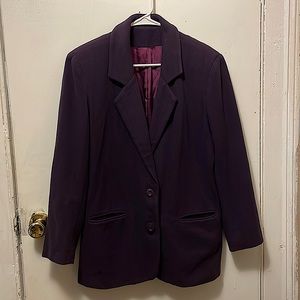 Vintage Plum Wool and Cashmere Blazer Jacket